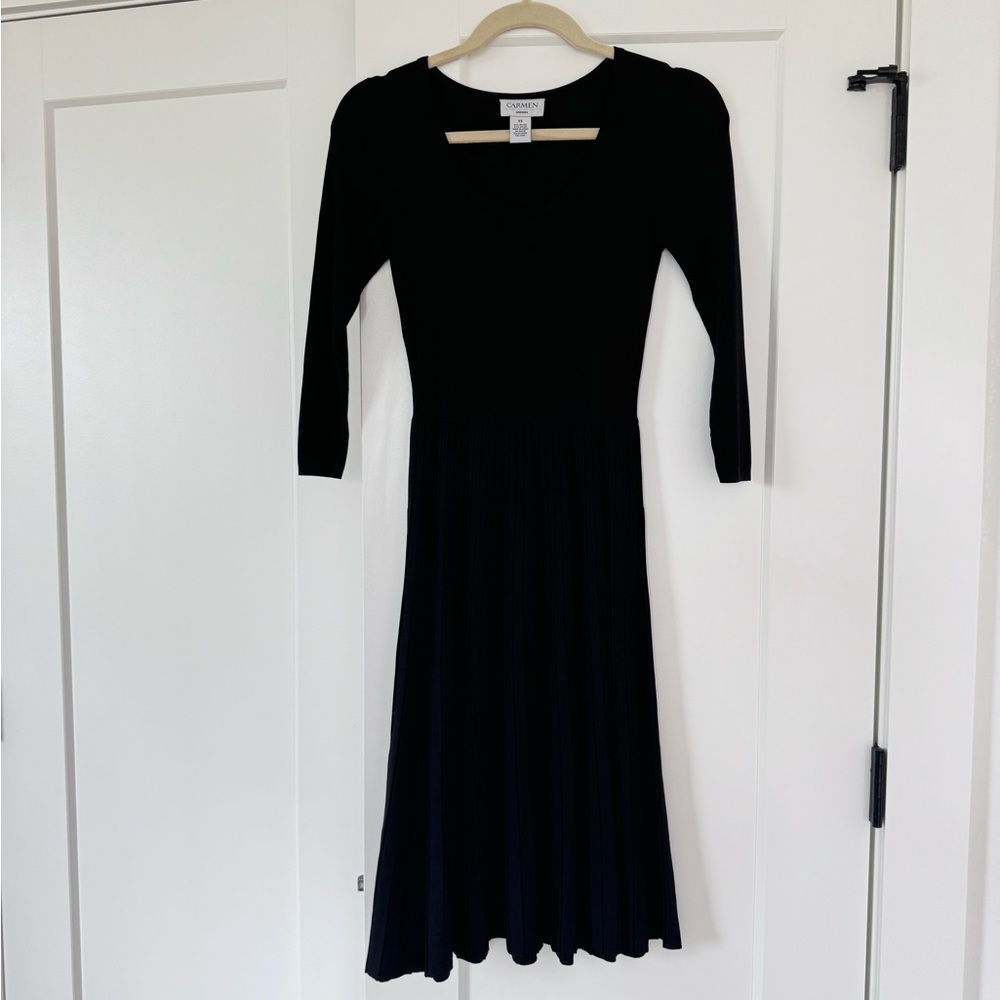Black pleated dress
